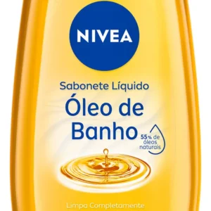 NIVEA Sabonete Líquido Óleo de Banho 200ml, Limpeza Corporal, Pele Macia, 55% Óleos Naturais, Sensação Hidratante