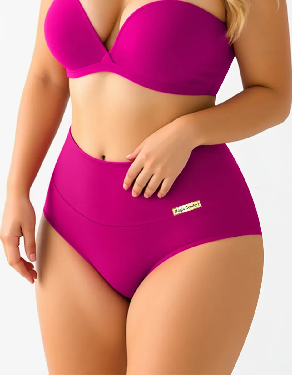 Kit 10 Calcinha Cós Alto Segura Barriga Zero Barriga Magic